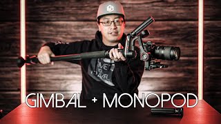 Using a gimbal with a monopod  Gimbal lifehacks [upl. by Gabel]