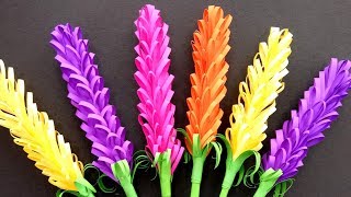 How to make Beautiful lavender paper flowers  Very Easy DIY Crafts [upl. by Washburn292]