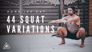 44 Squat Variations At Home Lower Body Exercises Pistols Shrimps  More Bodyweight Progressions [upl. by Gilmer]