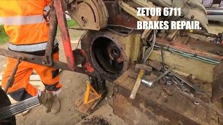 ZETOR BRAKES REPAIR Cylinders Replaced 🔧⚙️ zetor restoration [upl. by Nywroc]