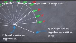 Angle comment mesurer avec le rapporteur  6eme [upl. by Yroggerg]