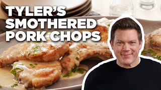 The Best Smothered Pork Chops with Tyler Florence  Food 911  Food Network [upl. by Nanni]