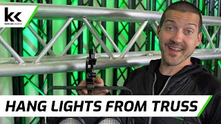 How To Hang Lights On Truss  6 Different Lighting Clamps [upl. by Bonns362]