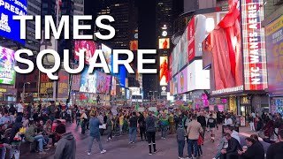 NEW YORK CITY Walking Tour 4K  TIMES SQUARE  Night Walk [upl. by Inaja411]