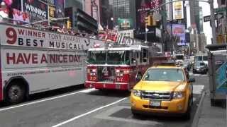 FDNY Responding to a call at Times Square HD [upl. by Ahtibat]