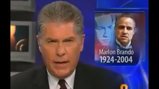 Marlon Brando News Report of His Death  July 1 2004 [upl. by Ijat479]