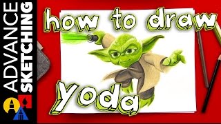 How To Draw Yoda  Advance Sketching Timelapse [upl. by Tsnre]