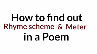 Rhyme scheme amp Meter  Metre in English Literature [upl. by Linus]