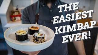 How To Make EASY Kimbap  KOREAN Rice Rolls Recipe  Sushi [upl. by Adnerad]