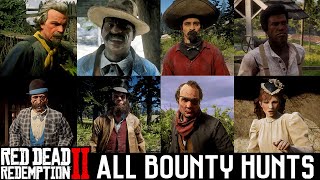 Red Dead Redemption 2  All 14 Bounty Hunting Missions RDR2 [upl. by Pendleton970]