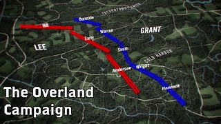 The Wilderness to Cold Harbor Grants Overland Campaign Animated Battle Map [upl. by Sena757]