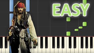 Pirates of the Caribbean  EASY Piano Tutorial Synthesia [upl. by Faus749]