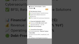 🎬 Zensar Technologies  Quick Insights 🎬 [upl. by Aleacin]