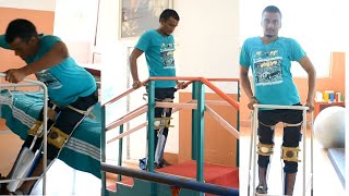 Spinal Cord Injury walking Transfer Skills  Independently [upl. by Hart391]