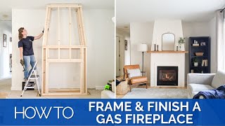 Install a Gas Fireplace  Framing amp Finishing  PT 2 DIY Living Room Remodel [upl. by Cal]