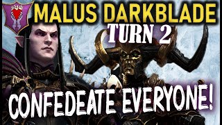 Malus Darkblade CONFEDERATION Guide  ALL Lords Turn 40 12 [upl. by Etram]