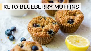 KETO BLUEBERRY MUFFINS  easy healthy muffin recipe [upl. by Sukramaj]