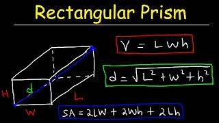 Rectangular Prism  Volume Surface Area and Diagonal Length Rectangles Geometry [upl. by Bishop343]