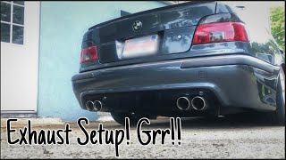 BMW 540i EXHAUST SETUP STRAIGHT PIPED [upl. by Atnohsal834]