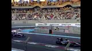 Sebastian Vettel leading and Michael Schumachers Crash at F1 Abu Dhabi 2010 [upl. by Drareg]