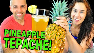 Making Mexican TEPACHE Fermented Pineapple Drink Recipe [upl. by Arnie]