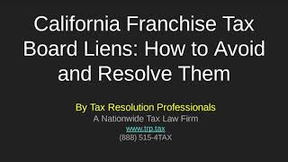 California FTB liens How To Avoid and Resolve [upl. by Lleneg708]