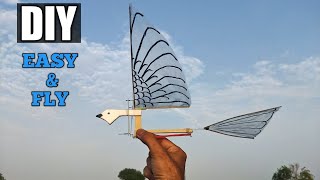 Make a rubber band powered ornithopter at home ornithopter flappingflight [upl. by Briscoe]