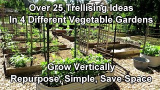 Over 25 Vegetable Garden Trellising Designs Crop Examples Materials Vertical Growing Ideas [upl. by Idel]