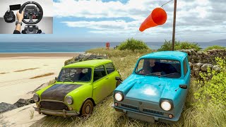 Mr Beans Mini Cooper S amp Reliant Supervan  Forza horizon 4  LogitechG29 gameplay MrBean amp Bluecar [upl. by Gregoor]