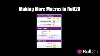 Making More Macros in Roll20 [upl. by Phina]