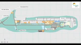 T2 at BLR Airport Route Map [upl. by Ainar]