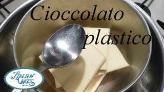 CIOCCOLATO PLASTICO RICETTA Plastic chocolate recipe by ItalianCakes [upl. by Melan39]