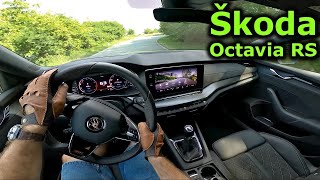 2022 Škoda Octavia RS Combi 20 TSI 6MT  POV test drive [upl. by Noyad717]