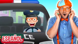 Coches de policía para niños con Blippi  Canciones para niños  Canta con Blippi [upl. by Akcebar908]