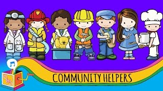 Community Helpers  Nursery Rhyme  Animated Karaoke [upl. by Naitsirt716]