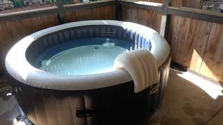 Inflatable hot tub setup and review Intex pure spa plus 4 [upl. by Bahner875]