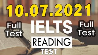 IELTS READING FULL PRACTICE TEST WITH ANSWERS 2021  10072021 [upl. by Anoved346]