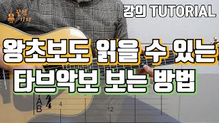 누구나 읽을 수 있다 TAB통기타 타브악보보는 방법일렉기타도 같음 [upl. by Audres941]