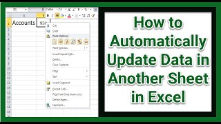 How to Automatically Update Data in Another Sheet in Excel [upl. by Aisac]