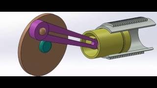 Animation Of Single Slider Crank Mechanism [upl. by Kralc]