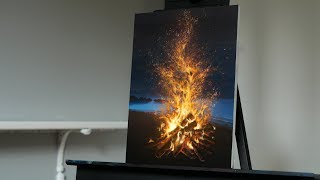 Painting Fire on the Beach with Acrylics  Paint with Ryan [upl. by Reffineg679]