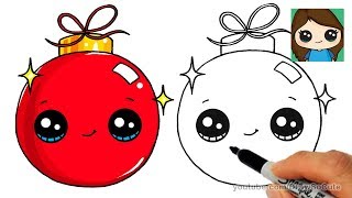 How to Draw a Christmas Ornament Easy and Cute [upl. by Gaeta]