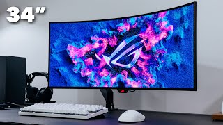 ROG 34quot OLED Gaming Monitor Unboxing  Review PG34WCDM [upl. by Einial499]