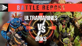 Ultramarines vs Orks 2000pts  Warhammer 40000 Battle Report [upl. by Benia441]