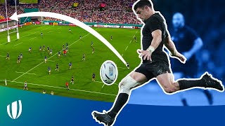 The LONGEST drop goals in Rugby World Cup History  Dan Carter Stuart Hogg amp Zinzan Brooke [upl. by Caniff298]