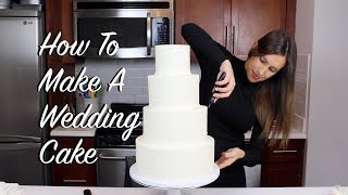 How To Make A Wedding Cake At Home  CHELSWEETS [upl. by Einnhoj]