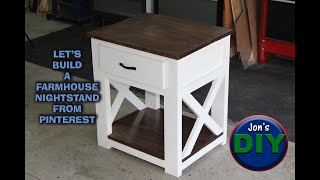 Build your own Farmhouse Nightstand  Jons DIY [upl. by Malkah454]