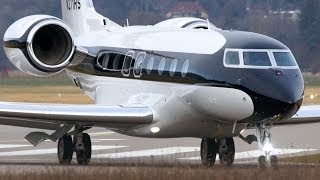 Best Looking Gulfstream G650 Landing amp Take Off at Bern Airport [upl. by Neyu]