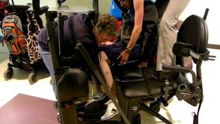 Quadriplegic getting transferred into stander [upl. by Sapphire]