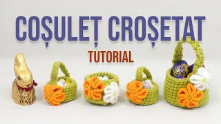 Cosulet crosetat de Pasti  Tutorial video cos crosetat incepatori [upl. by Nylle]